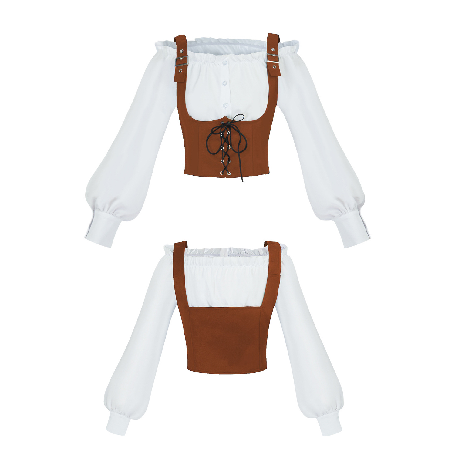 르네상스 스타일의 2피스 의상 세트, 어깨를 드러내는  - Blouse Off Shoulder 리뷰 및 가격