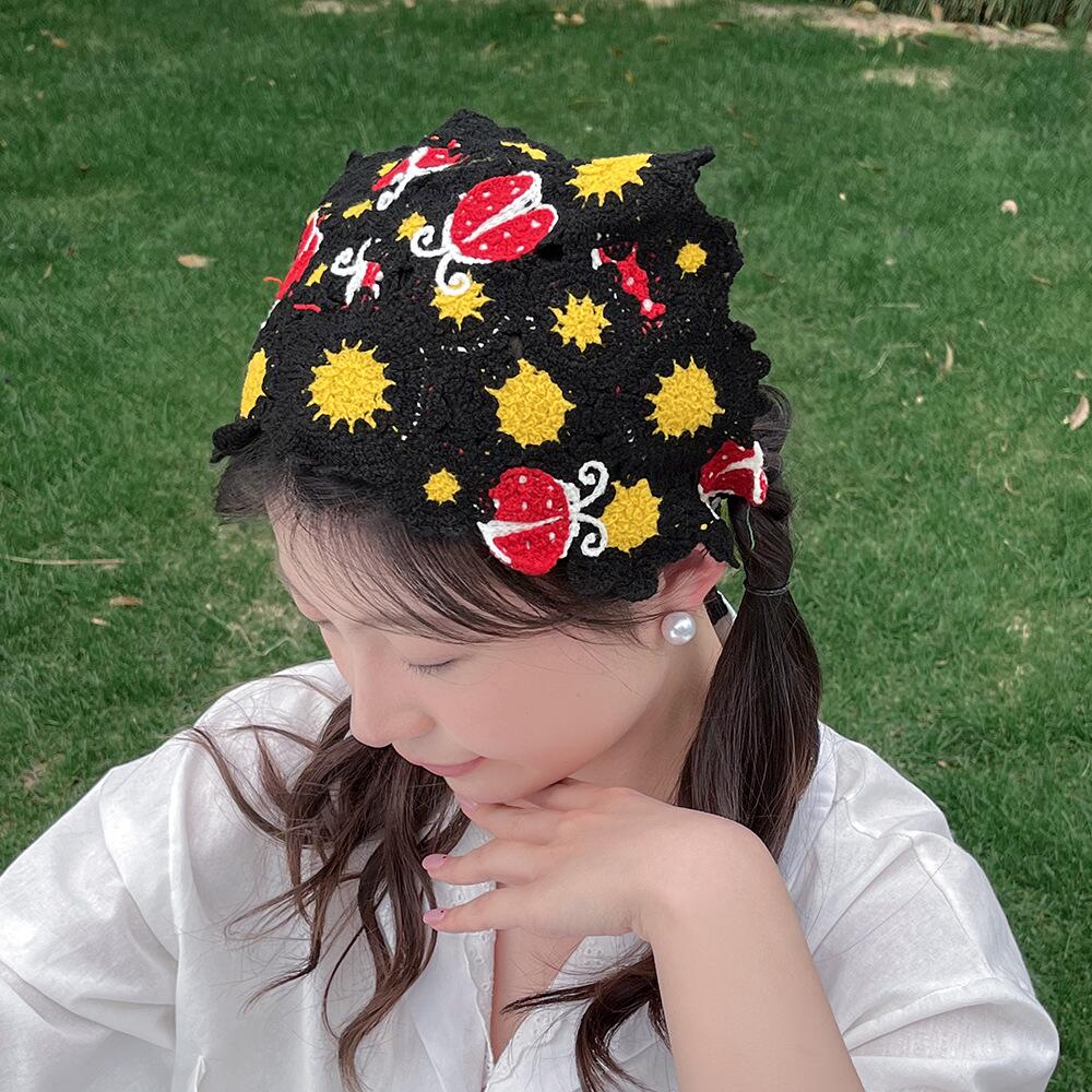 한국어 달콤한 귀여운 수제 크로 셰 뜨개질 중공 삼각형 - Headband Summer Knit 리뷰 및 가격